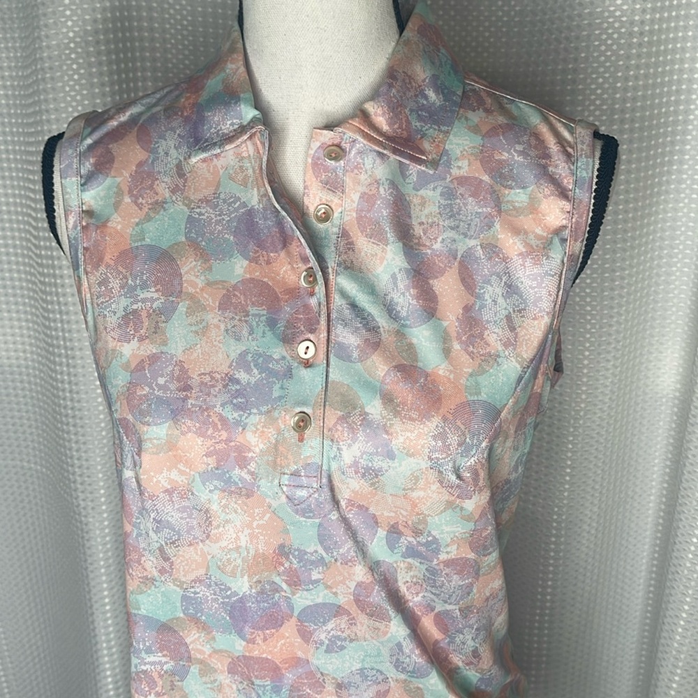 Peter Millar Pastel Pink Mint Lavender Sleeveless Polo